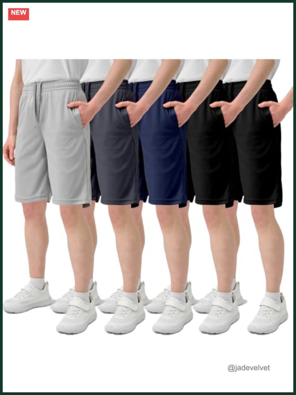 5 Pack Boys Athletic Shorts Quick Dry with Elastic Waistband Pockets